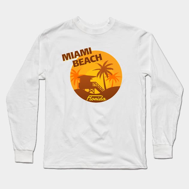 Miami Beach Holiday Shirt Long Sleeve T-Shirt by SM Shirts